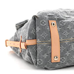 Monogram Denim CarryAll MM Washed Grey