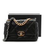 Lambskin Quilted Medium Chanel 19 Flap Black