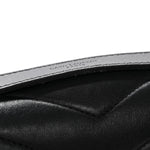 Calfskin Y Quilted Monogram Medium Loulou Chain Satchel Black