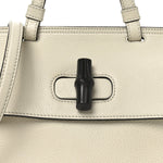 Cellarius Calfskin Small Bamboo Daily Top Handle Bag Mystic White