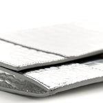 Metallic Calfskin Crocodile Embossed Hourglass Flap Flat Pouch Silver