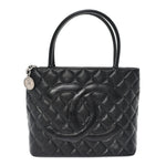 Caviar Quilted Medallion Tote Black