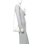 Lambskin Quilted CC Pearl Crush Wallet on Chain WOC White