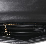 Lambskin Embossed Mini GG Milano Top Handle Shoulder Bag Black