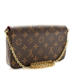 Monogram Pochette Felicie Chain Wallet Fuchsia