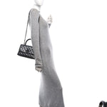 Metallic Aged Calfskin Quilted Mini Coco Handle Flap Charcoal