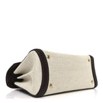 Calfskin Canvas Margot Top Handle Satchel Burgundy