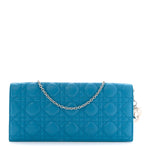 Lambskin Cannage Lady Dior Convertible Clutch Blue