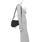 Grained Calfskin Saddle Bag With Strap Black