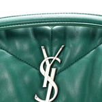 Lambskin Quilted Small Loulou Puffer Monogram Chain Satchel Green Field