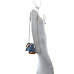 Denim Calfskin Reverse Monogram Malletage Alma BB Blue