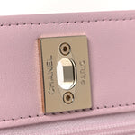 Lambskin Quilted Trendy Chain CC Wallet On Chain WOC Light Pink