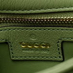 Roxy Calfskin Web Medium Blondie Top Handle Shoulder Flap Bag Salamander Green