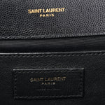 Grain De Poudre Textured Mixed Matelasse Triquilt Medium Monogram Satchel Black