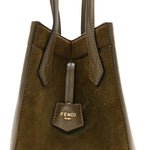 Vitello Vernice Camoscio Mini Fendi Origami Military Brown Avocado