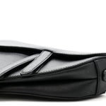 Grained Calfskin Mini Saddle Bag Black