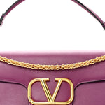Calfskin Vlogo Loco Shoulder Bag Prune