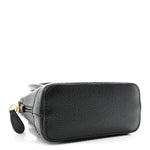 Grained Calfskin Logo Mini Ville Top Handle Bag Black White