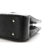 Caviar Quilted Large Shopping Tote Black