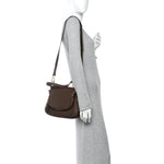 Grained Calfskin Medium Jennifer Crossbody Bag Brown