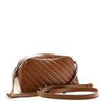 Glazed Calfskin Matelasse Diagonal Small GG Marmont Chain Shoulder Bag Cuir