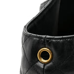 Lambskin Quilted Maxi Icare Shopping Tote Black