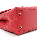 Caviar Quilted Lizard Embossed Small Coco Handle Flap Red