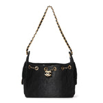 Washed Denim Quilted Mini Chanel 25 Handbag Black