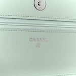 Caviar Quilted Wallet on Chain WOC Light Blue
