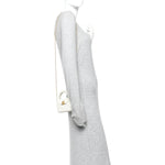 Shiny Aged Calfskin Quilted Mini Nano Kelly Shopper White