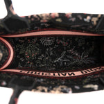 Canvas Embroidered Medium Cabinet De Curiosites Book Tote Black Multicolor