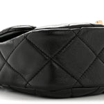 Lambskin Quilted Small Lacquered Chain Flap Black