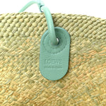 Calfskin Raffia Small Anagram Basket Tote Bag Natural Fresh Mint