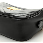 Calfskin Matelasse Small GG Marmont Chain Shoulder Bag Black