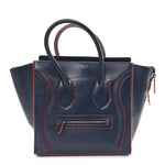 Smooth Calfskin Mini Luggage Navy Red