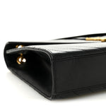 Grain De Poudre Matelasse Chevron Large Monogram Satchel Black