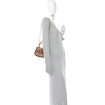 New Canvas Charisma Calfskin Crystal GG Monogram Small Bamboo 1947 Top Handle Bag Camel Ebony