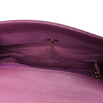 Caviar Quilted Mini Studded Flap  Purple