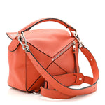 Grained Calfskin Small Puzzle Bag Orange