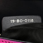 Metallic Patent Micro-Cannage Diorama Wallet on Chain Pouch Pink