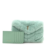 Shearling Quilted Monogram Loulou Puffer Pouch Clutch Iced Mint