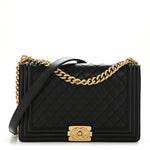 Lambskin Quilted New Medium Boy Flap Black