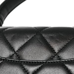 Lambskin Quilted Small Trendy CC Dual Handle Flap Bag Black