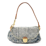 Monogram Denim Mini Pleaty Blue