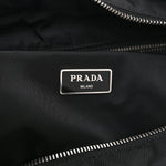 Re-Nylon Nappa Triangle Quilted Padded Medium Double Handled Zip Tote Black