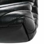 Calfskin Y Quilted Monogram Medium Loulou Chain Satchel Black