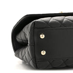 Caviar Quilted Mini Coco Handle Flap Black
