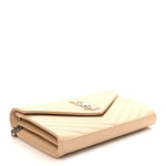 Grain De Poudre Matelasse Chevron Monogram Chain Wallet Nude Powder