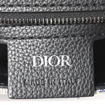 Grained Calfskin Oblique Saddle Vertical Messenger Pouch Beige Black