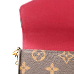 Monogram Pochette Felicie Chain Wallet Fuchsia